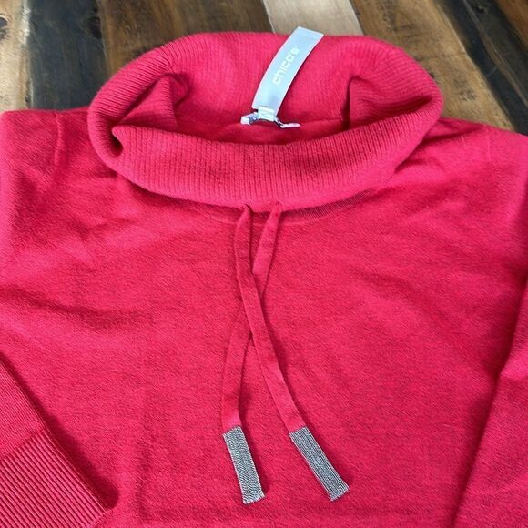 Chico’s Sz 3 Zenergy Luxe® Cashmere Blend Cowl Sweater - Picture 6 of 7